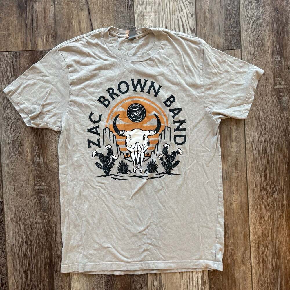 Zac Brown Band From The Fire Tour 2023 Skull Graphic T Shirt Mens M